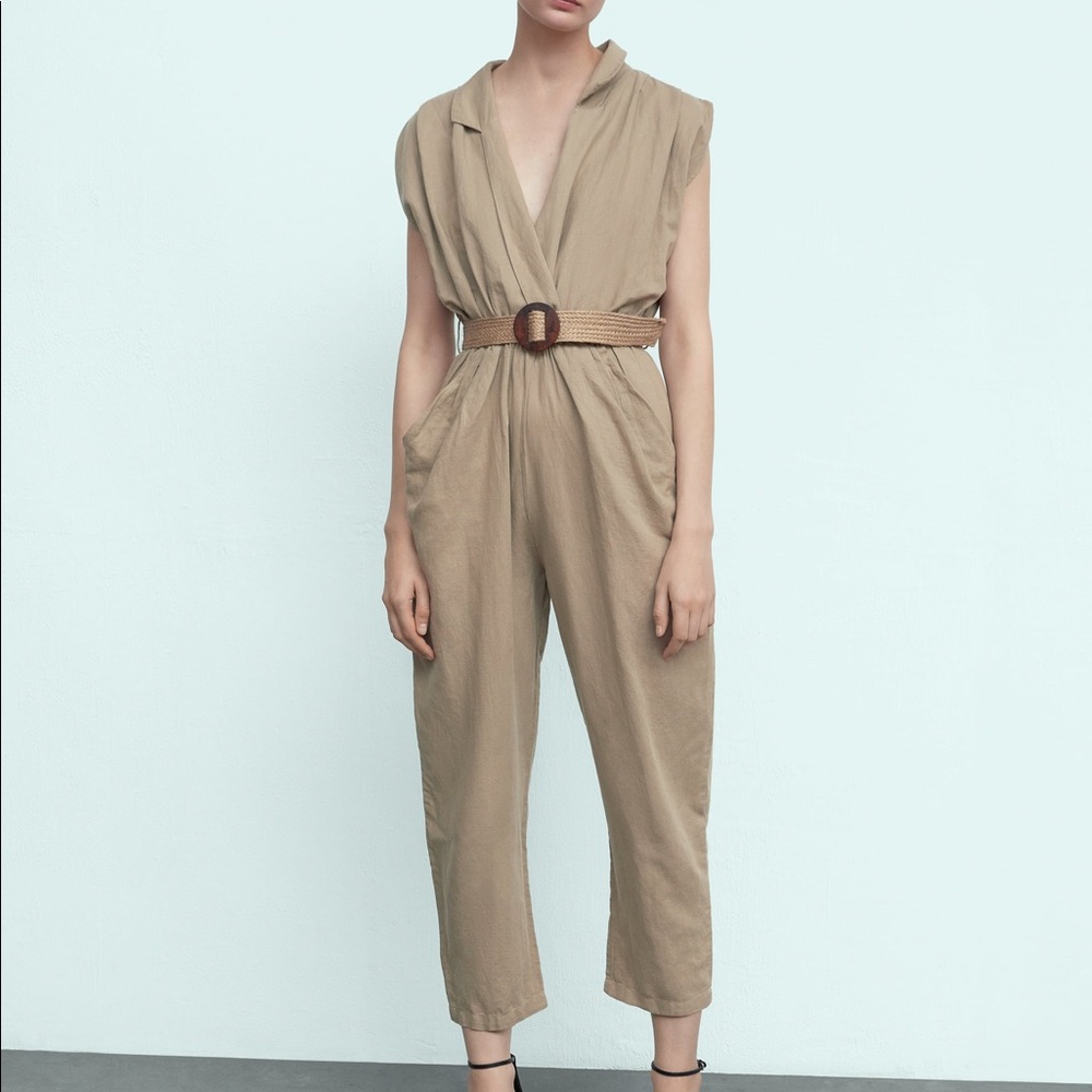 Zara Linen Jumpsuit XS